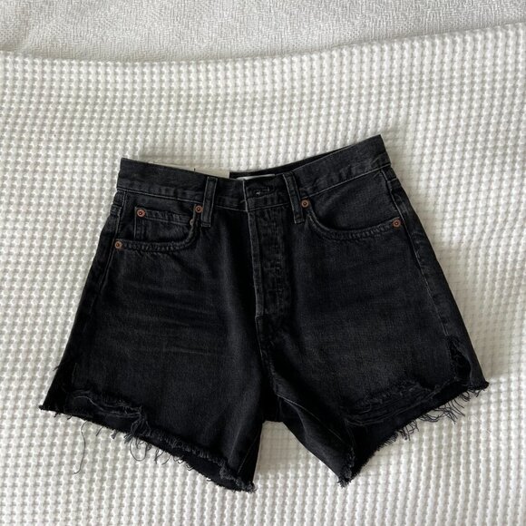Agolde Black High Waist Women Shorts - Picture 10 of 11
